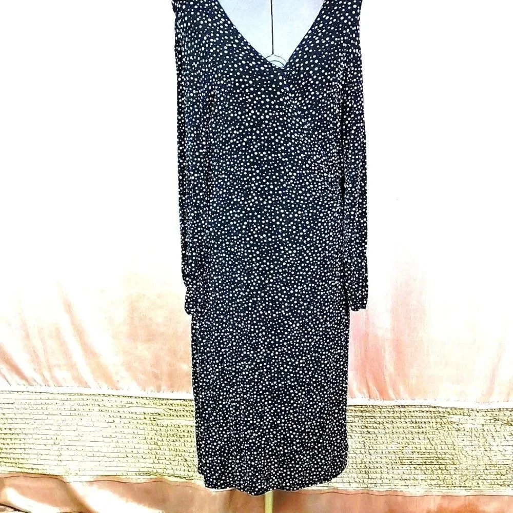 LAURA ASHLEY Dotted Wrap‎ Dress Size Small